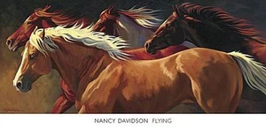 HORSE ART PRINT Flying Nancy Davidson - Picture 1 of 1