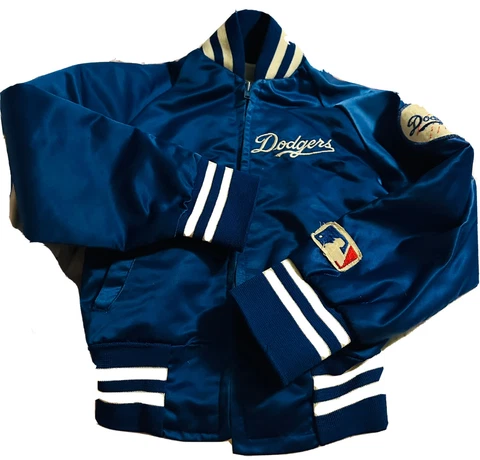Vintage DODGERS Spellout Satin Jacket Kids Size 6 Cover