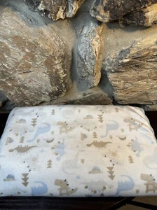 Chick Pea Sherpa Fleece Baby Blanket Dinosaurs Blue Gray 30"x40" - Picture 1 of 6