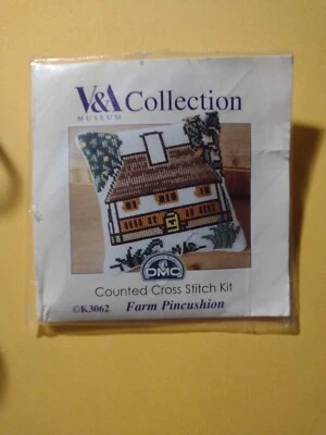 Raro Colección V&A K3062 Granja Alfiler Alfiler Cojín Punto de Cruz Kit 16 cuentas Foto 1 de 4