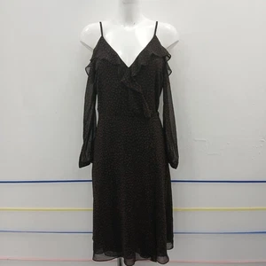 Michael Kors Dress Women's UK 8 US 4 Brown Black Pattern RMF-FPL16 - Picture 1 of 8