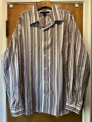 Camisa de vestir Express para hombre calce clásico L/S abotonada multicolor a rayas - XXL Foto 1 de 4