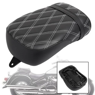 Asiento de pasajero trasero línea negro + blanco para Suzuki Intruder Volusia 800 2001-2004 Foto 1 de 4