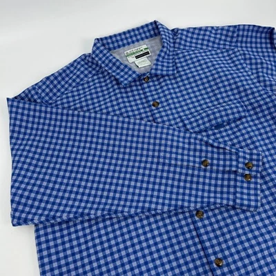 ExOfficio Buzz Off Insect Shield Long Sleeve Button Up Shirt Mens XL Blue Plaid - Image 1 of 4