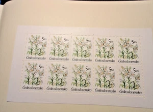 czechoslovakia Sheetlet MNH 1990 of 10 stamps Nature - Picture 1 of 1