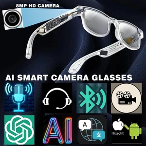 Translation AI smart glasses with camera and bluetooth and video control - Picture 1 of 27
