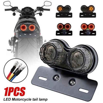 LED Motorrad Rücklicht Blinker Bremslicht E-geprüft Nummernschild Heckleuchte - Bild 1 von 4