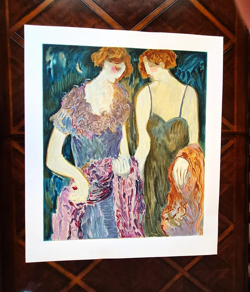 Barbara A. Madera "Dos Hermanas" A.P. Serigrafía firmada a mano 11/35 32x29 edición limitada. Foto 1 de 4