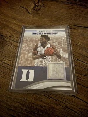 Tarjeta de camiseta usada Panini Duke Blue Devils Justice Winslow Relic 2015 rara Foto 1 de 2
