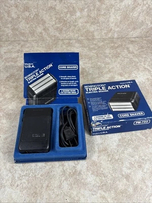Afeitadora Eléctrica Triple Acción Remington PM-750 De Colección con Cable 3 Cabezales EE. UU. Funciona Foto 1 de 4