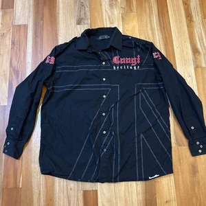 Coogi Heritage Shirt Mens 2XL Long Sleeve Button Up Spell Out 69 Biggie Casual - Picture 1 of 9