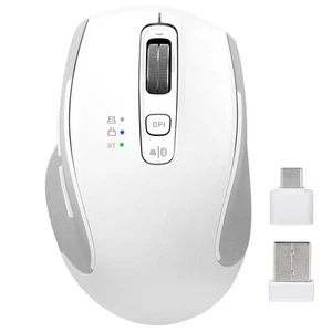 Wireless Mouse with Bluetooth, USB-A, USB-C Receiver, Rechargeable, Full Size... - Picture 1 of 7