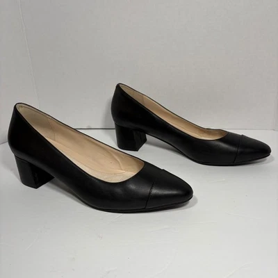 Bomba de tacón Cole Haan The Go-To Block cuero negro impermeable W16074 8,5 B Foto 1 de 4