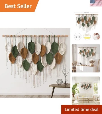 Tapiz colgante de pared boho macramé decoración grande 39x29,5 arte en el hogar elegante Foto 1 de 4