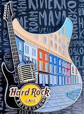 Hard Rock Cafe Edinburgh Victoria Street Guitar & Microphone Pin 2024