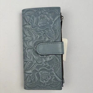 Patricia Nash Nazari Portafoglio Bifold Pelle Lavorata Cartamo Blu - Foto 1 di 8