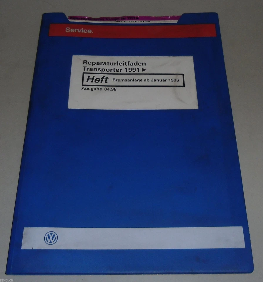 Manual de Taller VW Bus / Transporter T4 Equipo Freno Desde Enero 1996 Stand - Imagen 1 de 1