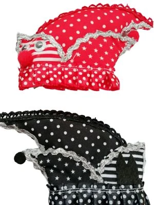 MARKENLOS Mini Schiffchen Dom Narrenkappe klein mit Haarclip rot o schwarz Köln Karneval