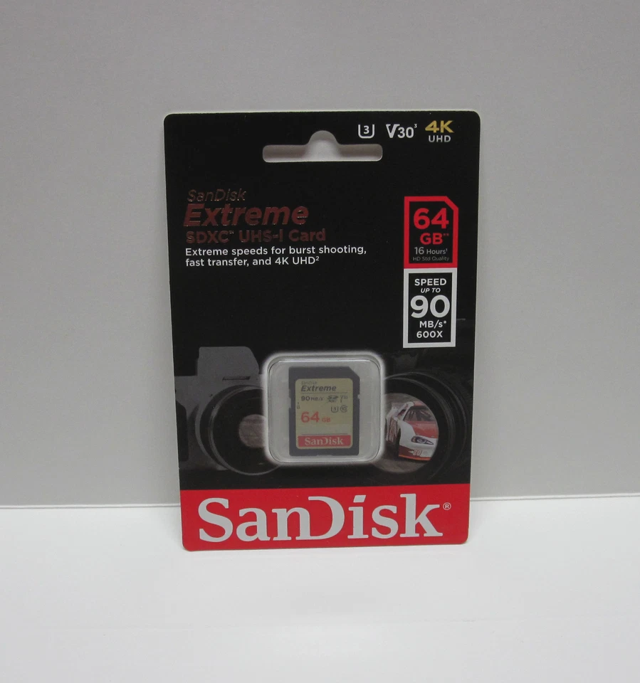 Sandisk 64G extreme U1 A900 4K HD SD card for Nikon A900 A300 A10 camera - Image 1 of 1