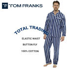 Mens Plain 100% Brushed Cotton Flannel Pyjama Pyjamas Traditional 
