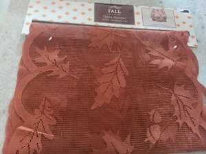 "Mesa corredora de encaje hojas de otoño de Acción de Gracias 13"" x 72"" decoración de mesa de vacaciones ¡nueva! - Imagen 1 de 4