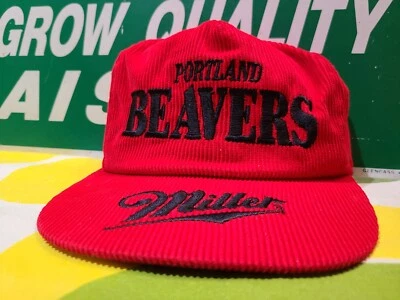 Chapéu de beisebol vintage Portland Beavers veludo Snapback Miller Beer - Imagem 1 de 4