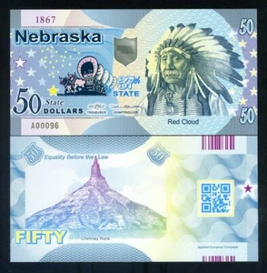 USA States, Nebraska, $50, Polymer, ND (2019), UNC - Chief Red Cloud F - Picture 1 of 1