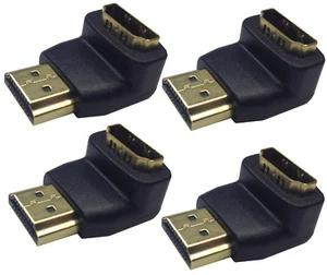 4 Pack - HDMI Right Angle Male Female 90 Degree Adapter Connector 4K UHD 1080P - Picture 1 of 2