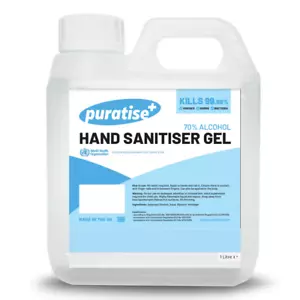 Hand Sanitiser Gel 1L 70% Alcohol Fast-Drying Kills 99.9% of Germs Made in UK - Picture 1 of 9