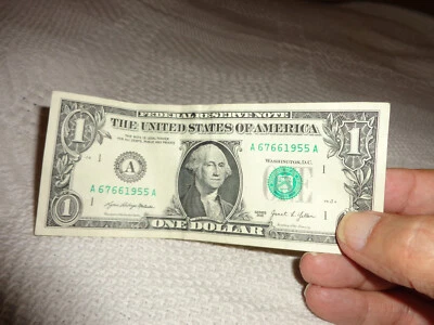 birthday/anniversary  note dollar bill A67-6-6-1955A 2021 series bill - Image 1 of 2