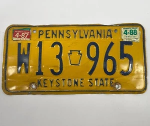 Targa Pennsylvania Keystone Stato Giallo VINTAGE W13 965/1987 1988 - Foto 1 di 2