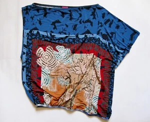SAVE THE QUEEN RARE MULTICOLOUR viscose WOMAN Y2K BLOUSE TANK TOP T SHIRT SIZE S - Picture 1 of 14