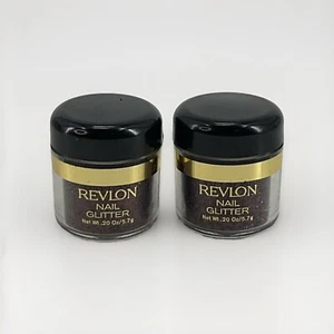 2 PACK Vintage Revlon Nail Glitter WILD GARNET Deep Red 0.20 oz Each x2 NWOB - Picture 1 of 6