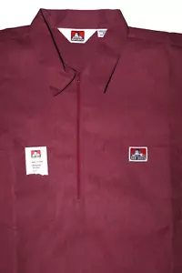 Vintage Ben Davis Short Sleeve Shirt 1/4 Zip Burgundy Work Wear NWT USA Made  XL - Picture 1 of 9