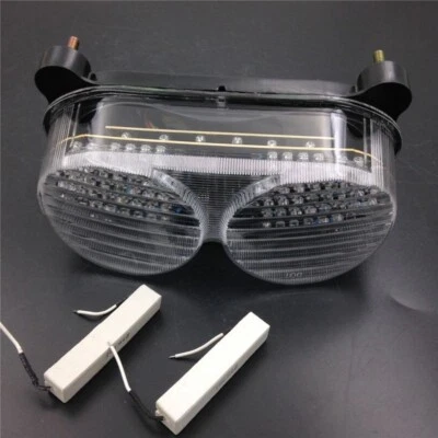 LED Tail Light Assembly Fit Kawasaki Ninja ZX6R 1998-2002 ZX9R 1998-2003 Clear - Image 1 of 4