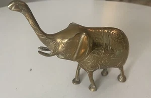 Vintage Brass Elephant Trunk Up Length 5 1/2” Pre-Owned - Picture 1 of 6
