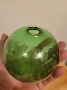 Pelota de bruja verde grande soplada Pontil abierta de lujo - Imagen 1 de 10