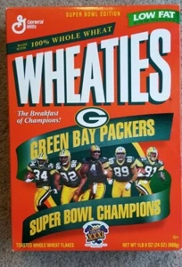 1/26/87 Green Bay Packers Super Bowl XXXI Champion Wheaties EMPTY Box FAVRE - Picture 1 of 3