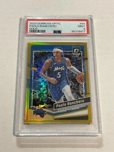 Camiseta Donruss Optic Paolo Banchero 5/10 Gold Prizm PSA 9 2023-24 NÚMERO MÁGICO - Imagen 1 de 2