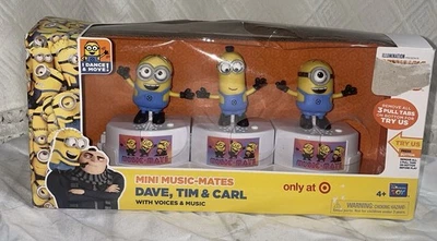 Figura Despicable Me 3 Mini Music-Mates DAVE TIM & CARL con sonidos sellados de fábrica Foto 1 de 2