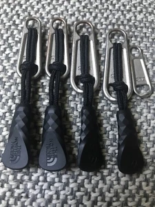 The North Face Replacement Black Plastic Elastic / Silver Metal Zipper Pulls(5) - Picture 1 of 11