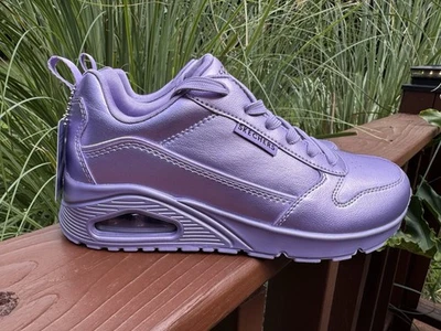 SKECHERS Air metallic purple sneakers Women’s Sz 7 tennis shoes lavender - Image 1 of 4