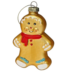 3,5" Lebkuchenmann Glas Ornament mundgeblasen Christbaumschmuck - Bild 1 von 3