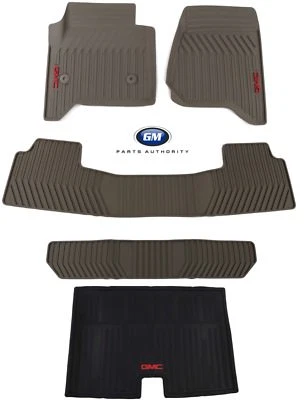 2015-2020 GMC Yukon XL Premium All Weather Front 2nd 3rd Row & Cargo Mats Dune - Image 1 of 4