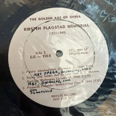 KIRSTEN FLAGSTAD EJS 258 THE GOLDEN AGE OF OPERA PRIVATE RARE VTG #23 Foto 1 de 2