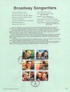 Página de recuerdo #9934 33c de compositores de Broadway #3345-50 - Imagen 1 de 1