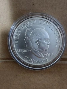 U.S. Eisenhower "W" Centennial Silver Uncirculated One Dollar ($1) Coin - Picture 1 of 3