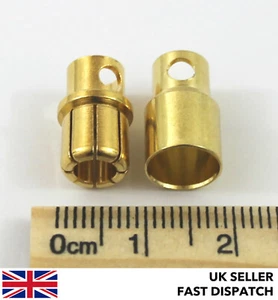 *HEAVY DUTY* 8mm Lipo Bullet Gold Connectors / Banana Plug RC - 1/2/5/10 pairs - Picture 1 of 16