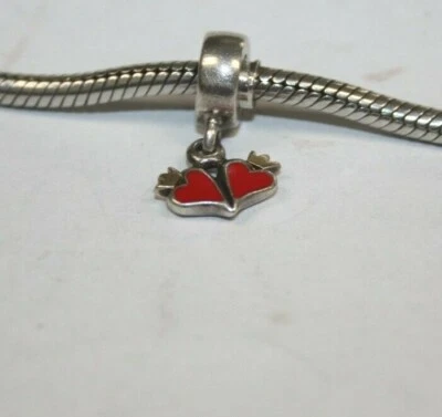 Pandora Sterling Silver&14 Kt. Gold Red Enamel Heart Charm 790434EN09 [101WEJ] - Image 1 of 3