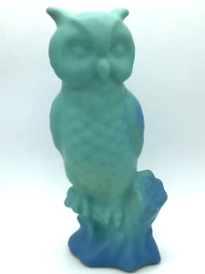 Van Briggle Pottery Owl Turquoise Ming Blue 9.5” Signed EO Ethel Owens 1970s-80s - Picture 1 of 10